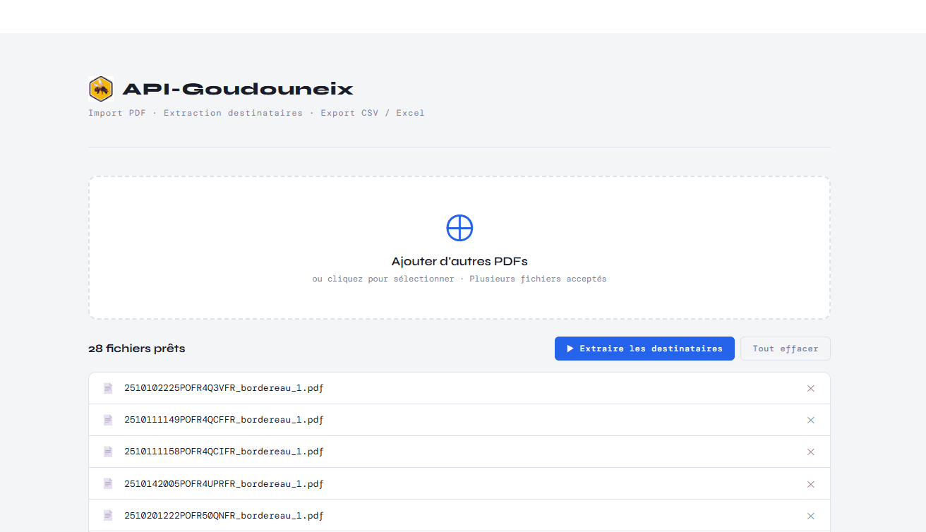 Outil d'extraction de données PDF